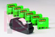 3M Scotch(R) Magic(TM) Tape Deal 810C40BK 3/4 in x 1000 in 6pk w/C-40 Black Dispenser