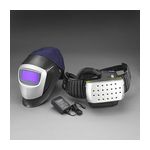 3M Adflo Powered Air Purifying Respirator (PAPR) High Efficiency Organic Vapor-Acid Gas System with 3M Speedglas Welding Helmet 9000HWR and Auto-Darkening Filter 9002X, Respiratory Protection 15-3301-21 1/cs