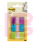 3M 680-PBG Post-it Flags .945 in x 1.7 in (23.8 mm x 43.2 mm) Purple Beige Green  - Micro Parts &amp; Supplies, Inc.