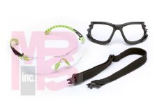 3M S1201SGAF-KT Solus 1000-Series Kit Foam Strap Green/Black Clear Scotchgard Anti-fog lens - Micro Parts &amp; Supplies, Inc.