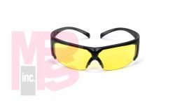 3M SecureFit Tactical Series SF603SGAF-TAC  Amber Scotchgard(TM) Anti-Fog lens Black Frame 10 ea/case