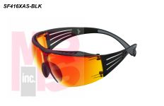 3M SecureFit 400 Series Safety Glasses SF416XAS-BLK  Gray/Black  Orange Mirror Anti-Scratch Lens  20 EA/Case