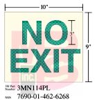 3M 3MN114PL Photoluminescent Film 6900  Shipboard Sign 10 in x 9 in NO EXIT - Micro Parts &amp; Supplies, Inc.