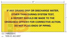 3M Diamond Grade Safety Sign 3MN221DG "IF ANY PIPING"  10 in x 3 in 10 per package