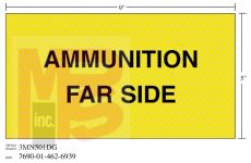 3M Diamond Grade Weapon Sign 3MN501DG "AMMUN SIDE"  9 in x 5 in 10 per package