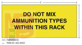 3M Diamond Grade Weapon Sign 3MN503DG "DO RACK"  7 in x 3 in 10 per package