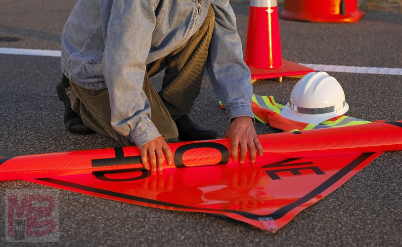 3M Diamond Grade Roll-up Sign Sheeting RS24 Fluorescent Orange  6 in x 25 yd roll