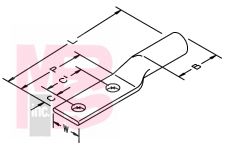 3M 31153 Scotchlok Copper Two Hole Long Barrel Lug up to 35 kV - Micro Parts &amp; Supplies, Inc.