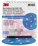 3M Hookit Blue Abrasive Disc Multi-hole36153 3 in600 50 discs per box 4 boxes per case